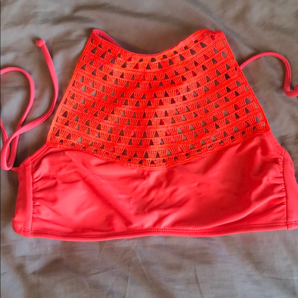 Neon pink bikini top